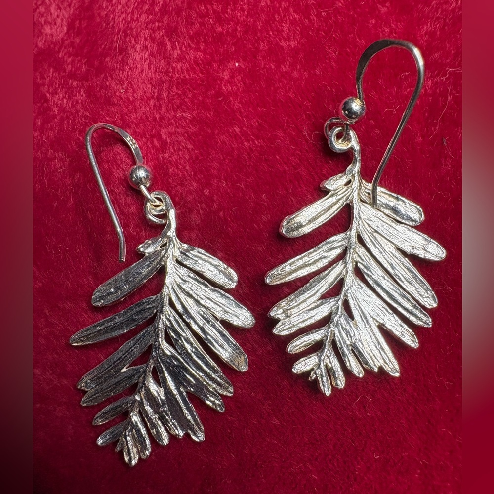 Earrings Chic 925 Solid Sterling Silver Leaf Drop… - image 4